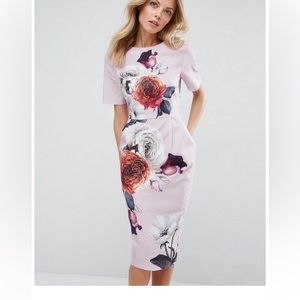NWT ASOS floral pencil dress - US 4